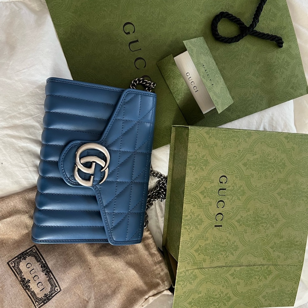 Gucci Teal Quilted Crossbody Bag